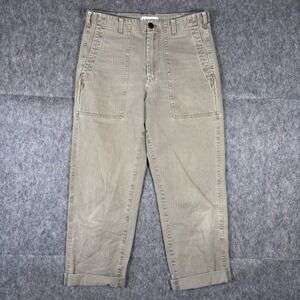 Alex Mill Neil Pants Women's 6 32 x 25 Herringbone Twill Green Straight